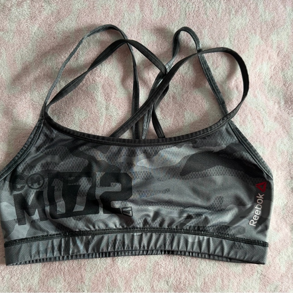 Reebok Camo Gray Sports Bra